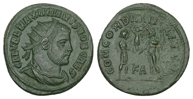 Galerius as Caesar, AD 293-305. Radiatus. 2.90 g. 20.82 mm. Kyzikos.
Obv: GAL VA...