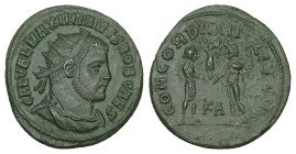 Galerius as Caesar, AD 293-305. Radiatus. 2.90 g. 20.82 mm. Kyzikos.
Obv: GAL VAL MAXIMIANVS NOB CAES. Bust of Galerius, radiate, draped, cuirassed, r...
