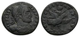 Licinius I, AD 308-324. AE, Follis. 3.14 g. 17.77 mm. Arelate.
Obv: IMP LICINIVS AVG. Bust of Licinius, laureate, cuirassed, right.
Rev: IOVI CONSERVA...