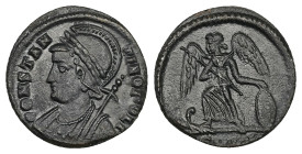 Constantine I ‘The Great’, AD 307-337. AE, Follis. 2.00 g. 17.67 mm. Constantinople.
Obv: CONSTANTINOPOLI. Bust of Constantinopolis, laureate, helmete...