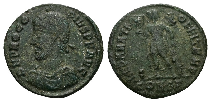 Procopius, AD 365-366. AE, Follis. 2.60 g. 20.4 mm. Constantinople.
Obv: D N PRO...