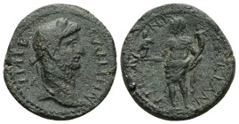 Thrace, Coela. Gallienus, AD 253–260. AE. 11.77 g. 25.78 mm.
Obv: IMPE GALLIHN. Laureate head of Gallienus, right.
Rev: AEIL MVNI [CO]ELAN. Genius sta...