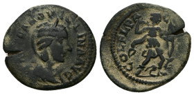 Thrace, Deultum. Tranquillina, c. AD 241–243. AE. 7.29 g. 24.96 mm. Reign of Gordian III.
Obv: SAB TRANQVILLINA AVG. Diademed and draped bust of Tranq...