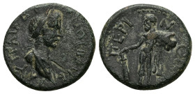 Thrace, Perinthus. Hadrian, AD 117-138. AE. 8.38 g. 22.89 mm.
Obv: ΑΥΤ ΤΡΑΙ ΑΔΡΙΑΝΟϹ […]. Laureate and cuirassed bust of Hadrian, right, with paludam...
