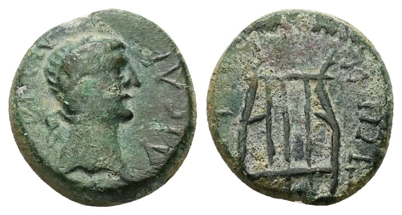 Thrace, Sestus. Trajan, AD 98-117. AE. 4.47 g. 16.84 mm.
Obv: ΤΡΑΙΑΝΟϹ ΚΑΙϹΑΡ. L...