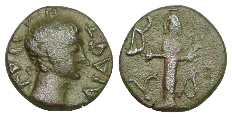 Troas, Abydus. Trajan, AD 98–117. AE. 2.96 g. 15.57 mm.
Obv: ΤΡΑΙΑ[Ν] ΚΑΙϹΑΡ (r...