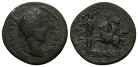 Troas, Alexandria Troas. Commodus, c. AD 184–190. AE. 7.13 g. 25.62 mm.
Obv: IMP CAI (sic.) M AVR COMMOD AVG. Laureate head of Commodus, r.
Rev: COL...