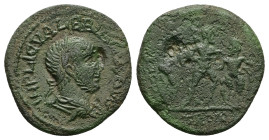 Troas, Alexandria. Valerian I, AD 253-260. AE, As. 5.47 g. 22.14 mm.
Obv: IMP LIC VALERIANVS AVG. Laureate, draped and cuirassed bust of Valerian, rig...
