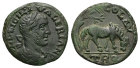 Troas, Alexandria. Valerian, AD 253-260. AE. 4.58 g. 20.53 mm.
Obv: IMP LICIN VALERIAN. Laureate, draped and cuirassed bust of Valerian, right.
Rev: C...