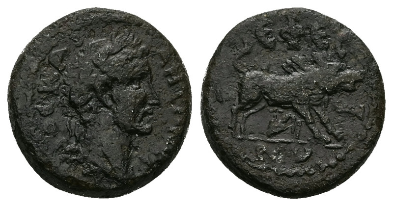 Ionia, Ephesus. Antoninus Pius, AD 138-161. AE. 5.65 g. 18.00 mm.
Obv: ΚΑΙ ΑΝΤΩΝ...