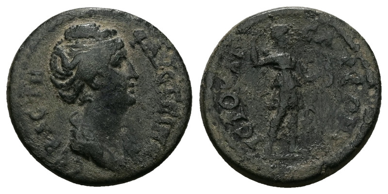 Lydia, Hierocaesarea. Faustina I, AD 138-140/1. AE. 4.33 g. 19.95 mm.
Obv: ΦΑVϹΤ...