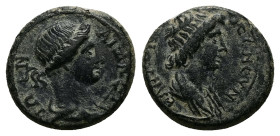 Phrygia, Aezanis. Pseudo-autonomous, AE. 2.58 g. 15.77 mm. Reign of Claudius? Magistrate, Asklas Charax.
Obv: ΘƐΟΝ ϹΥΝΚΛΗΤΟΝ. draped bust of Senate, r...
