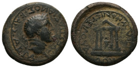 Phrygia, Amorium. Vespasian, AD 69–79. AE. 8.32 g. 24.63 mm. Magistrate, L Vipsanios Silvanos.
Obv: ΟΥΕΣΠΑΣΙΑΝΟΣ ΚΑΙΣΑΡ ΑΜΡ. Laureate head of Vespasia...