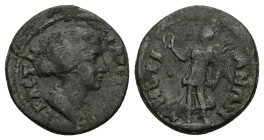 Phrygia, Amorium. Faustina II, c. AD 152–176. AE. 5.00 g. 19.13 mm. Reign of Antoninus Pius or Marcus Aurelius.
Obv: ΦΑVϹ[ΤƐΙΝΑ] ϹƐΒΑϹΤΗ. Draped bust ...