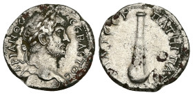 Cappadocia, Caesarea. Hadrian, AD 117-138. AR, Didrachm. 6.20 g. 21.46 mm.
Obv: ΑΔΡΙΑΝΟϹ ϹΕΒΑϹΤΟϹ. Laureate head of Hadrian, right.
Rev: ΥΠΑΤΟϹ Γ ΠΑΤΗ...