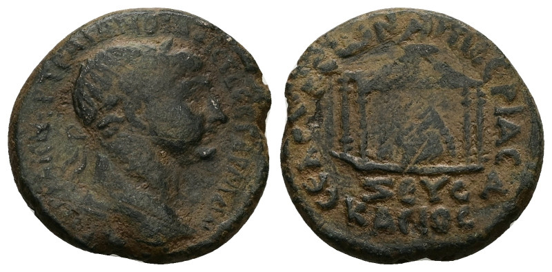 Syria, Seleucia. Trajan, AD 98–117. AE. 10.64 g. 24.90 mm.
Obv: [ΑΥΤΟΚΡ] ΚΑΙϹ ΝΕ...