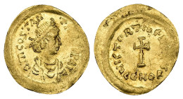 Tiberius II Constantine, AD 578-582. AV, Tremissis. 1.49 g. 17.12 mm. Constantinople.
Obv: δmCOSTAN-TI[NVSPPAVG]. Bust of Tiberius II facing right and...