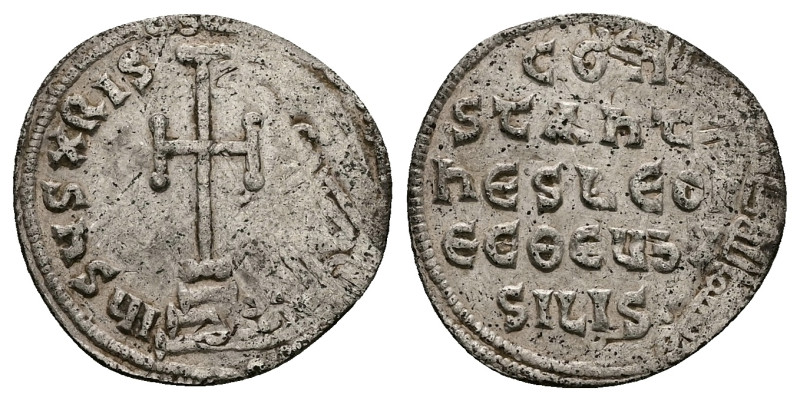 Constantine V Copronymus and Leo IV, AD 741-775. AR, Miliaresion. 1.49 g. 20.40 ...