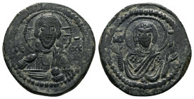 Anonymous Follis, Class G. Romanus IV, AD 1068-1071. 8.41 g. 28.14 mm. Constantinople.
Obv: IC XC to left and right of bust of Christ, nimbate, facing...