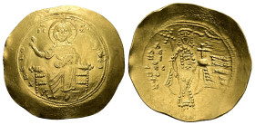 Alexius I Comnenus, AD 1081-1118. AV, Hyperpyron. 4.45 g. 30.65 mm. Constantinople.
Obv: + KЄ RO-[HΘ]ЄI. Christ, bearded and nimbate, wearing tunic an...