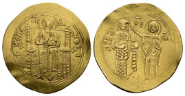 John II Comnenus, AD 1118-1143. AV, Hyperpyron. 4.37 g. 29.39 mm. Constantinople.
Obv: + KЄ RO-HΘЄI / IC XC. Christ, bearded and nimbate, wearing tuni...