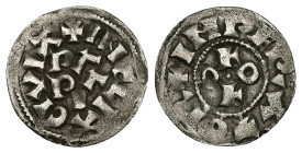 Kingdom of Italy. Otto II, AD 973-983. AR, Denar. 1.03 g. 17.23 mm.
Obv: OTTO + IMPERATOR. OTTO in a beaded circle, legend around.
Rev: + AVGVSTVS PA ...