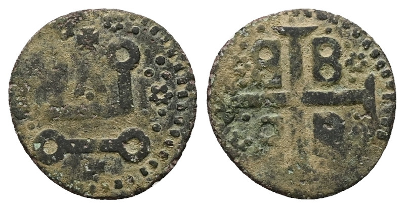Crusaders, Mytilene (Lordship). Francesco I Gattilusio, AD 1355-1384. Bl, Denaro...