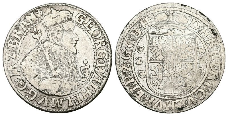 Brandenburg – Prussia. Georg Wilhelm, AD 1619-1640. AR, ¼ Thaler. 6.43 g. 24.57 ...