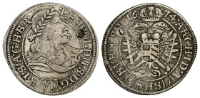 Austria. Holy Roman Empire. Habsburg. Leopold I, AD 1658-1705. AR, 6 Kreuzer. 3.05 g. 26.40 mm. Breslau. 1674.
Obv: LEOPOLDVS D G (VI) R I S A G H B R...