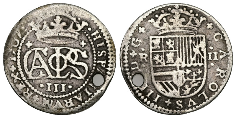 Spain. Charles III, AD 1701-1714. AR, 2 Reales. 3.95 g. 26.05 mm.
Obv: CAROLVS I...