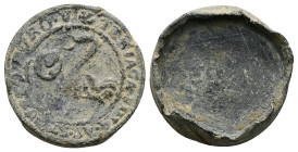 PB Venice. Theriac Capsule Seal (c. AD 17th century)
Obv: Radiant ostrich standing left; serpent in left field. Circular inscription: THERIACA FINA A...