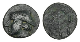 Thrace, Ainos. Ae, 0.77 g 10.63 mm. Circa 280-200 BC. 
Obv: Head of Hermes left, wearing petasos 
Rev: A I N I, Kerykeion. 
Ref: May, Ainos, Appendix ...