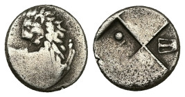 Thrace, Chersonesos. AR Hemidrachm, 2.21 g 13.43 mm. Circa 386-338 BC.
Obv: Forepart of lion right, head left.
Rev: Quadripartite incuse square with a...