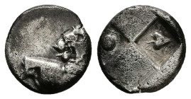Thrace, Chersonesos. AR Hemidrachm, 2.29 g 13.48 mm. Circa 386-338 BC. 
Obv: Forepart of lion right, head left.
Rev: Quadripartite incuse square; pell...