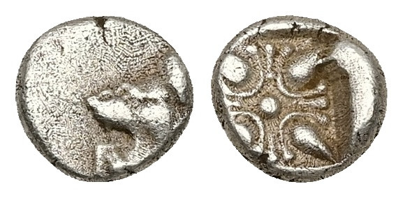 Ionia, Miletos. AR Obol or Hemihekte, 0.77 g 8.42 mm. Late 6th-early 5th centuri...