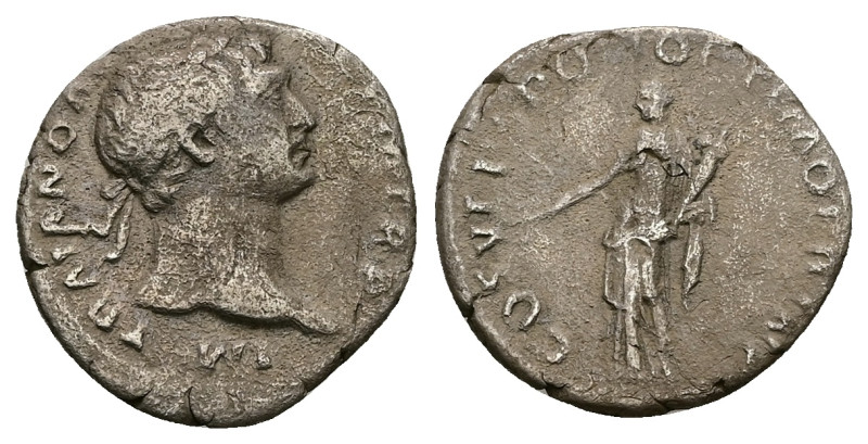 Trajan, AD 98-117. AR, Denarius. 2.77 g. 18.08 mm. Rome.
Obv: IMP TRAIANO […]. H...