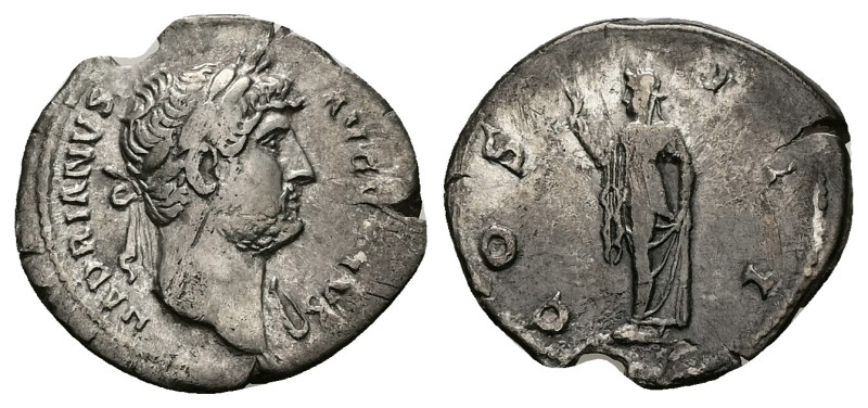 Hadrian, AD 117-138. AR, Denarius. 2.55 g. 20.15 mm. Rome.
Obv: HADRIANVS AVGVST...