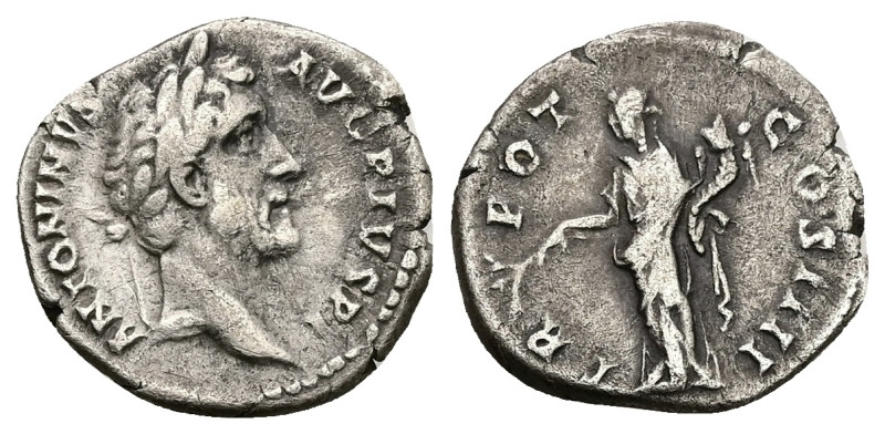 Antoninus Pius, AD 138-161. AR, Denarius. 2.83 g. 18.59 mm. Rome.
Obv: ANTONINVS...