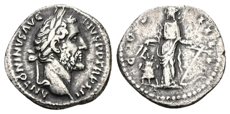 Antoninus Pius, AD 138-161. AR, Denarius. 3.00 g. 18.51 mm. Rome.
Obv: ANTONINVS...