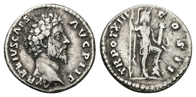 Marcus Aurelius as Caesar, AD 139-161. AR, Denarius. 3.16 g. 17.46 mm. Rome.
Obv...