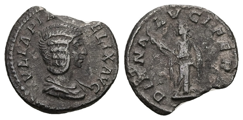 Julia Domna, AD 193-217. AR, Denarius. 1.73 g. 18.10 mm. Rome.
Obv: IVLIA PIA [F...