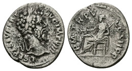 Septimius Severus, AD 193-211. AR, Denarius. 2.95 g. 18.60 mm. Rome.
Obv: L SEPT SEV PERT AVG IMP VIII. Head of Septimius Severus, laureate, right.
Re...