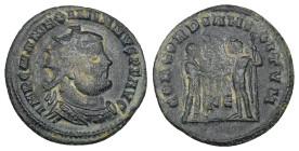 Maximianus, AD 286-305. Antoninianus. 3.00 g. 21.79 mm. Kyzikos.
Obv: IMP C M A MAXIMIANVS P F AVG. Bust of Maximian, radiate, draped, cuirassed, righ...