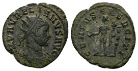 Aurelian, AD 270-275. Antoninianus. 3.96 g. 22.64 mm. Kyzikos.
Obv: IMP AVRELIANVS AVG. Bust of Aurelian, radiate, cuirassed, right.
Rev: GENIVS EXERC...