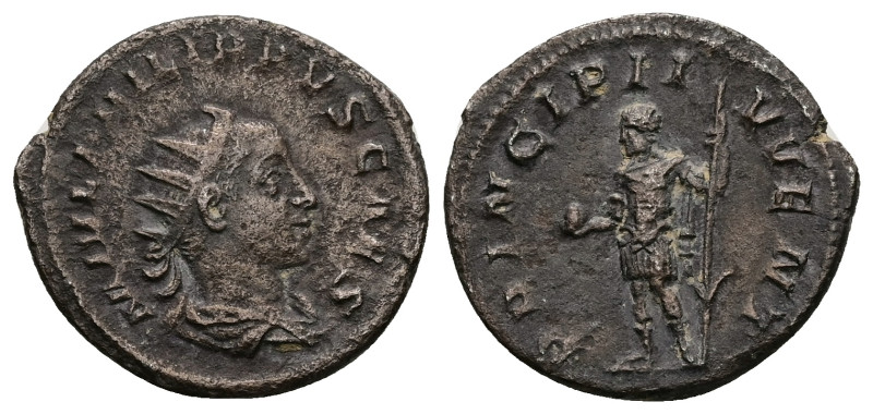 Philip II as Caesar, AD 244-247. Antoninianus. 3.97 g. 23.31 mm. Rome.
Obv: M IV...