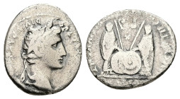 Augustus, 27 BC-AD 14. AR, Denarius. 3.24 g. 18.53 mm. Lungdunum.
Obv: CAESAR AVGVSTVS DIVI F PATER PATRIAE. Head of Augustus, laureate, right.
Rev: A...
