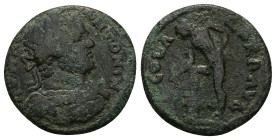 Troas, Alexandreia. Caracalla AD 197-217. AE. 7.90 g. 23.01 mm.
Obv: Laureate and draped bust of Caracalla, right. 
Rev: COL AVG TROAD. Apollo, naked,...