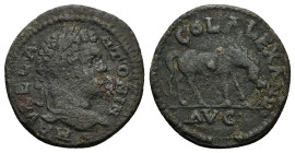 Troas, Alexandria. Caracalla, AD 198-217. AE. 5.05 g. 23.81 mm.
Obv: Laureate head of Caracalla, right.
Rev: COL ALEXAND AVG. Grazing horse right.
Ref...