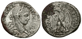 Seleucis and Pieria, Antioch. Elagabalus, AD 218-222. AR, Tetradrachm. 13.15 g. 28.50 mm.
Obv: ΑΥΤ Κ Μ Α ΑΝΤⲰΝƐΙΝΟϹ ϹƐΒ. Laureate head of Elagabalus, ...