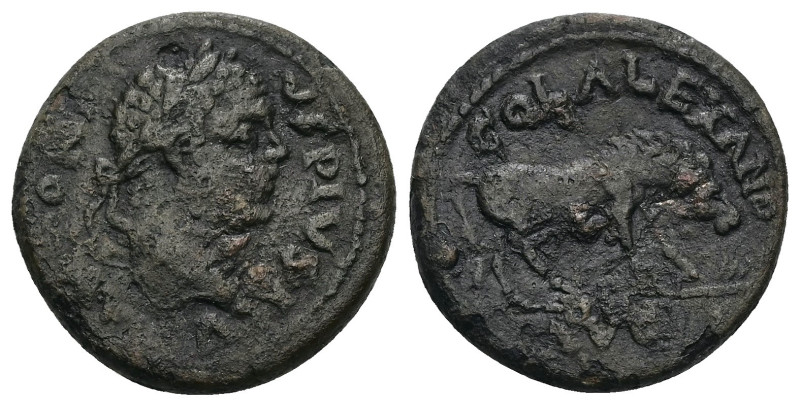 Troas, Alexandria Troas. Elagabalus, AD 218–222. AE. 8.95 g. 23.82 mm.
Obv: ANTO...